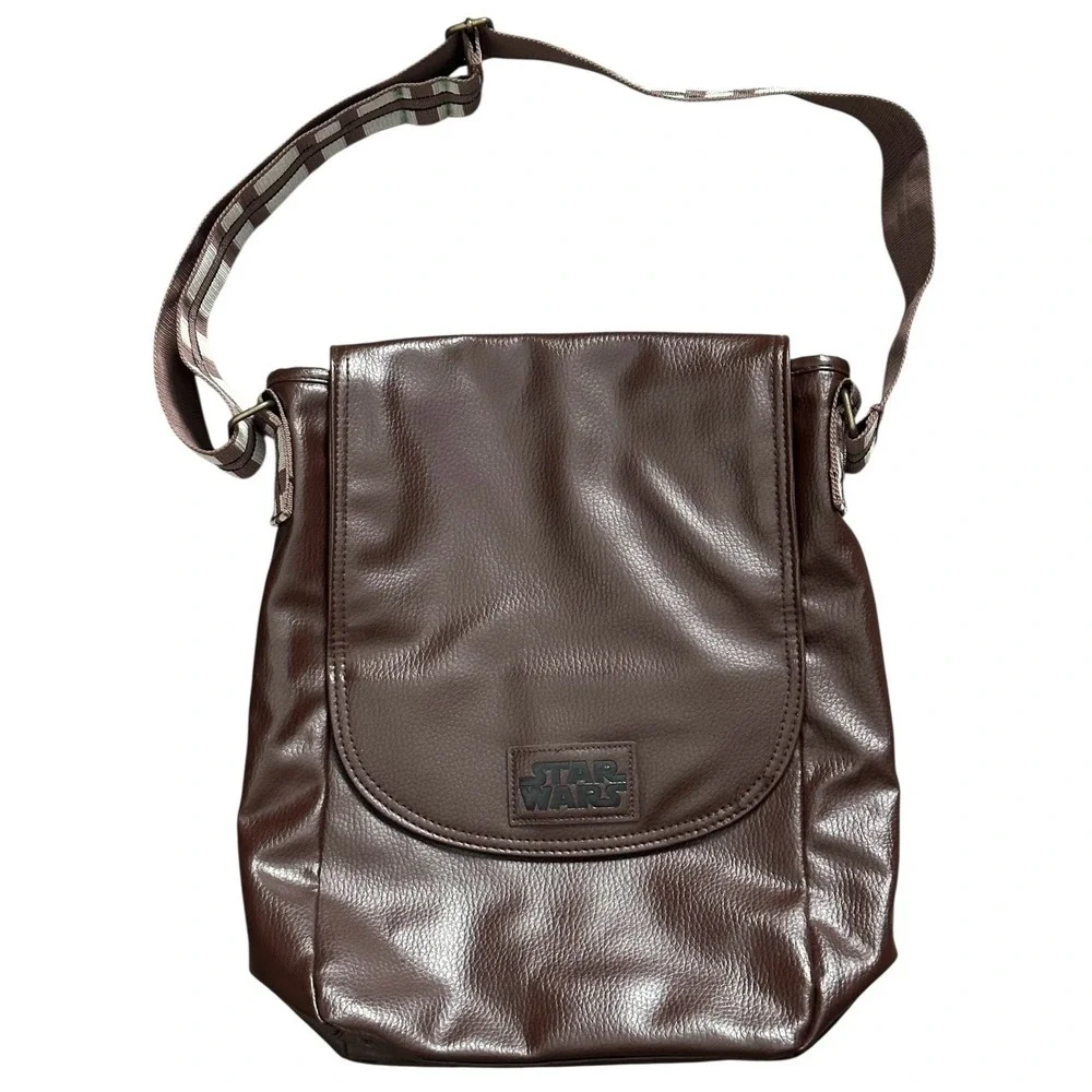 Disney‎ Star Wars Chewbacca Brown Leather Messenger Bag Satchel Purse